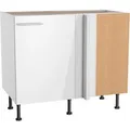 Produktbild: Optifit Küchen-Eck-Unterschrank Rurik986 100/65x 87x 58,4cm Weiß Glanz Weiß Matt