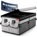 Produktbild: HELDENWERK Premium Kofferraum-Organizer mit Deckel stabil & rutschfest - Faltbare Auto Kofferraumtasche groß mit doppelten Böden - Kofferraumbox, Kofferraumorganizer Box