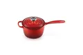 Produktbild: Le Creuset Signature Stielkasserolle aus Gusseisen, Rund, Ø 16 cm, 1,2 l, Für alle Herdarten inkl. Induktion geeignet, 2,372 kg, Kirschrot, 21181160602430