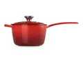 Produktbild: LE CREUSET Serviertopf Stielkasserolle Signature rund kirschrot 16cm, Emailliertes Gusseisen