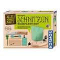 Produktbild: KOSMOS 604608 Alles-in-einem-Schnitzset, Komplettset mit Kinder-Schnitzmesser, Lindenholzblock, Schnitze dein eigenes Boot, Schnitzset, Bastelset für Kinder ab 8 Jahren