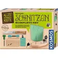 Produktbild: KOSMOS 604608 AllesKönnerKiste Schnitzen Komplett-Set, mit Kinder-Schnitzmesser, Lindenholz-Block, Boot selber schnitzen, Schnitz-Set, Bastel-Set für Kinder ab 8 Jahre