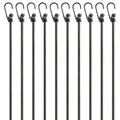 Produktbild: PRETEX 12x Expander Spanngummi mit Haken - Gepäckspanner Spannseil Set für Fahrrad Gepäckträger - Gummispanner Bungee Cord mit Haken - Fahrrad Spanngurt in 4 Längen - Armee Grün