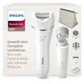 Produktbild: Philips Beauty Set Series 9000 - All-In-One für Körper, Gesicht und Füße, kabelloser Epilierer, nass und trocken, mit 6 Zubehörteilen, Modell BRE770/92