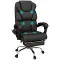 Produktbild: Vinsetto Bürostuhl mit 8 Massagesmodi, Ergonomisch Schreibtischstuhl mit Liegefunktion, Fußstütze, Höhenverstellbar Chefsessel mit Seitentasche, Drehstuhl, Kunstleder, Braun