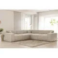 Produktbild: Ecksofa Designersofa CELES PREMIUM in Stoff Sven Cappuccino Seite Universal - Braun