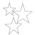 Produktbild: Spetebo Deko Stern im 3er Set in schwarz - 30/40/50 cm - Metall Dekohänger Fenster Dekoration Sterne
