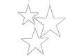 Produktbild: Spetebo Dekohänger Metall Deko Sterne 3er Set schwarz - 50 / 40 / 30 (Set, 3 St., Deko Sterne), Weihnachts Wand Hänge Dekoration