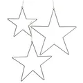 Produktbild: Metall Stern 3er Set 50 / 40 / 30 cm - schwarz - Weihnachts Fenster Wand Deko
