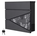 Produktbild: ML-DESIGN Briefkasten Postkasten mit Zeitungsfach, abschließbar 2 Schlüssel, Wandmontage, Mailbox Wandbriefkasten mit Zeitungsrolle für Wandmontage