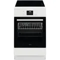 Produktbild: AEG Standherd mit Induktions-Kochfeld 50 cm, SteamBake-Feuchtigkeitszugabe, AirFry-Rost, Grill, A, Versenkknebel, Display mit Uhr, 2 Paar Teleskopschienen, Weiß, CIB56494BW