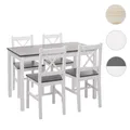 Produktbild: Mendler Esszimmer-Set HWC-F77, Sitzgruppe Esszimmergruppe, Massiv-Holz Landhaus 110cm ~ Variantenangebot 70469