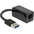 Produktbild: USB 3.2 Gen 1 Adapter, USB-A Stecker > RJ-45 Buchse schwarz, 13cm, Gigabit LAN