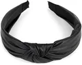 Produktbild: styleBREAKER Damen Haarreif mit Knoten in Kunstleder Optik, Retro Style Haarband, Headband 04026046, Farbe:Schwarz
