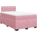 Produktbild: vidaXL Boxspringbett mit Matratze Rosa 120x200 cm Samt 3286293