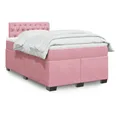 Produktbild: vidaXL Boxspringbett, Boxspringbett mit Matratze Rosa 120x200 cm Samt