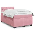 Produktbild: Boxspringbett mit Matratze Rosa 120x200 cm Samt