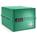 Produktbild: Lockabox One™ | Premium abschließbare Medikamentenbox | Mittelgroße, leichte & hygienische Medikamentenbox mit Schloss | Außenmaße 31 x 21 x 17 cm (Medi Grün)