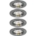 Produktbild: Paulmann - 4er Set Einbau Leuchten Strahler Spots Eisen Alu Beleuchtung drehbar 994.47
