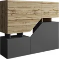 Produktbild: MIRJAN24 Kommode Ceelias, Modern Wohnzimmer Sideboard mit Türen, Industrial Highboard (Farbe: Wotan / Anthrazit)