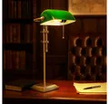 Produktbild: GLOBO LIGHTING Schreibtischlampe, Leuchtmittel inklusive, Warmweiß, Bankerlampe LED Schreibtischlampe Tischlampe höhenverstellbar grün
