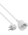 Produktbild: InLine Strom-Verlängerung Schutzkontakt Stecker gewinkelt Buchse weiss 2m Kabel Verlängerungskabel Strom/Netzteil 2 m (16402U)