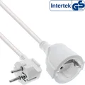 Produktbild: InLine® Strom-Verlängerung Schutzkontakt Stecker gewinkelt / Buchse, weiß, 2m