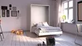 Produktbild: Klappbett Juist in weiß 140x200 cm Gästebett vertikal zum Ausklappen Schrankbett