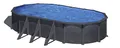 Produktbild: Gre Pool KIT730GF Kea - Aufstellpool aus Stahl, oval, mit Graphitoptik. Abnehmbare Gartenpool. 730 x 375 x 120 cm