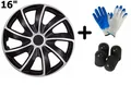 Produktbild: Radkappen Radzierblenden Radblenden Satz 4x Stück Quad Bicolor SchwarzSilber 16