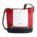Produktbild: Tom Tailor Cross-Over Tasche blau rot weiß groß marine langer Henkel Handtasche