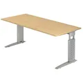 Produktbild: HAMMERBACHER US19 höhenverstellbarer Schreibtisch ahorn rechteckig, C-Fuß-Gestell silber 180,0 x 80,0 cm