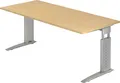 Produktbild: HAMMERBACHER Schreibtisch Schreibtisch C-Fuß 180x80cm Ahorn/Silber