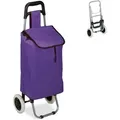 Produktbild: Relaxdays - Einkaufstrolley, Klappbar, 25 L Einkaufstasche Mit Rollen, Bis 10 Kg Belastbar, Hbt: 91 X 40 X 30 Cm, Lila