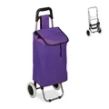 Produktbild: Relaxdays Einkaufstrolley, klappbar, 25 L Einkaufstasche mit Rollen, bis 10 kg belastbar, HBT: 91 x 40 x 30 cm, lila