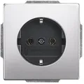 Produktbild: Busch-Jaeger 20 EUC-866 SCHUKO Steckdosen-Einsatz, Pur Edelstahl, edelstahl (2CKA002011A3850)