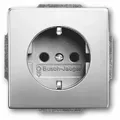 Produktbild: Busch-Jaeger pur edelstahl Steckdose, 1f, edelstahl, matt, Unterputz, horizontal/vertikal, IP20, Zentralplatte