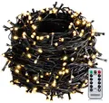 Produktbild: MONZANA® 600 LED Lichterkette 60m mit Fernbedienung Timer Innen Außen 8 Modi Dimmbar IP44 Wetterfest Stecker Weihnachten Weihnachtsbeleuchtung Warmweiß