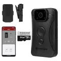 Produktbild: Transcend DrivePro Body 10 Bodycam 64GB – Full HD 1080p Körperkamera für Polizei, Sicherheitsdienst & Personenschutz, IPX4 wasserbeständig, Nachtsicht, inkl. 64GB microSD – TS64GDPB10C
