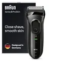 Produktbild: Braun Series 3 ProSkin Rasierer Herren, Elektrorasierer & Trimmer, wiederaufladbarer und kabelloser elektrischer Rasierer, 45 Min Laufzeit, Vatertagsgeschenk, 3020s, schwarz