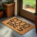 Produktbild: BRUBAKER Fußmatte für Außen und Innen - Good Vibes - 45 x 75 cm Schmutzfangmatte aus 100% Kokos - Fußabtreter Wetterfest und rutschfest - Antirutsch Türmatte für Haustür und Eingang - Braun