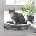 Produktbild: Fensterbett Liegeplatz für Katzen anthrazit Katzenbett Fensterbrett Liegemulde