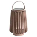 Produktbild: Dehner Solar-Laterne Amira Ø16 x H31 cm – LED Gartenlaterne mit Solar- & Akkubetrieb, USB-C Kabel inkl., warmweiß, Dämmerungssensor, IP44, Taupe - Taupe