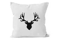 Produktbild: MoonWorks Dekokissen Kissenbezug Kissen-Hülle Deko-Kissen 40x40 Hirsch Geweih Baumwolle MoonWorks®