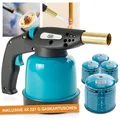 Produktbild: Lötbrenner Bunsenbrenner Set 4x 190g Gas Kartuschen Creme Brule Butan Brenner
