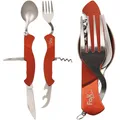 Produktbild: FOX Outdoor Taschenmesserbesteck 6 in1 rot Campingbesteck Essbesteck teilbar