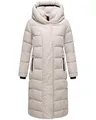 Produktbild: Navahoo Damen Langer Wintermantel warmer Steppmantel mit innenliegenden Rucksackträgern und Magnet-Knöpfen Engelsfeder XIV Bone Gr. XXL