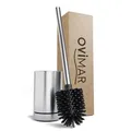 Produktbild: ovimar WC-Bürste Toilettenbürste Tuno, silber, mit Silikonborsten und Edelstahl-Bürstenhalter