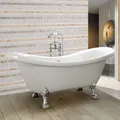Produktbild: HOME DELUXE - freistehende Badewanne FAMA Weiß Wanne Design Badewanne mit Füßen