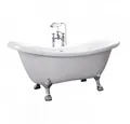 Produktbild: HOME DELUXE Badewanne Freistehende Badewanne FAMA, (1-tlg), 176 x 74 x 79 cm, inkl. Überlaufschutz & Siphon